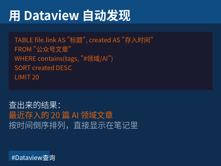 Dataview 自动发现查询