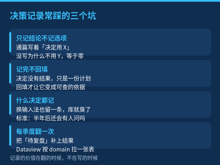 决策记录的三个坑